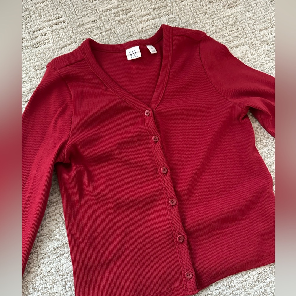 GAP long sleeve red cardigan